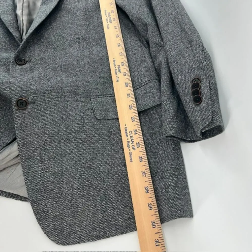 Hart Schaffner Marx Wool Silk Sport Coat Mens 44R Gray Business Professional